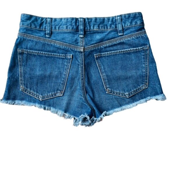 FREE PEOPLE High Rise Button Fly Cutoff Jean Shorts - Size 27 - Picture 2 of 6